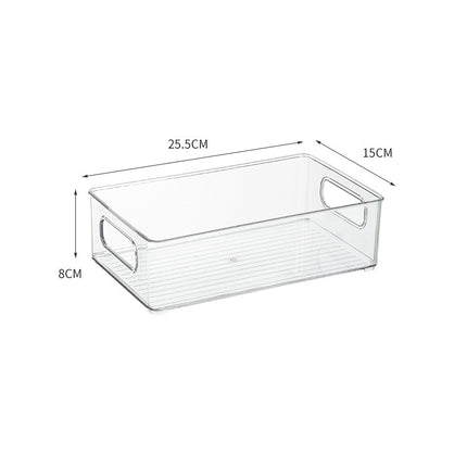 Desktop Storage Box Small Miscellaneous Stationery Sticky Notes Handbook Pencil Transparent Narrow Long Storage Storage Box