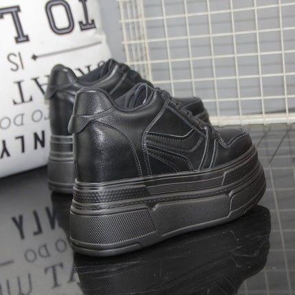 Inner Height 14cm Women's Shoes Autumn New Thick Bottom Platform 12cm Small White Shoes Small Casual Sports Board Shoes