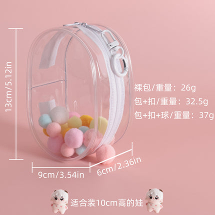 13cm Out Walking Baby Bag PVC Transparent Bag Doll Aid Cotton Doll Display Storage Bag Doll Pendant