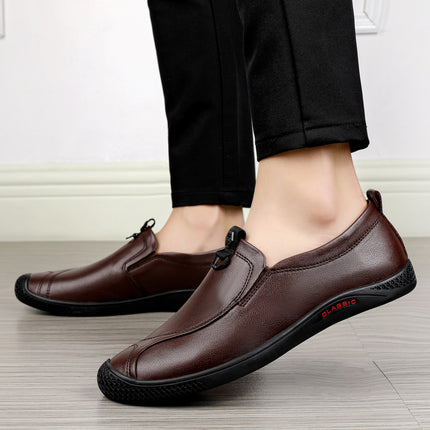 2023 men's breathable casual leather shoes first layer cowhide soft leather surface comfortable middle-aged commuter shoes work office leather shoes