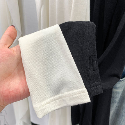 French-Style Thin Semi-Sheer Long-Sleeve Wool T-Shirt for Women, 2025 Summer New Loose Fit, Non-Contrasting Style