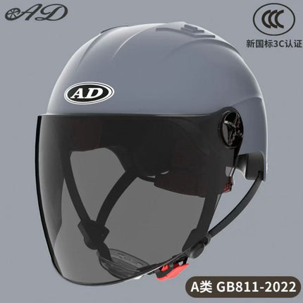 Ad Electric Motorcycle Helmet for Men and Women, Summer 3C Certified Half Helmet, Battery Car Safety Helmet, Sun Protection for Riding