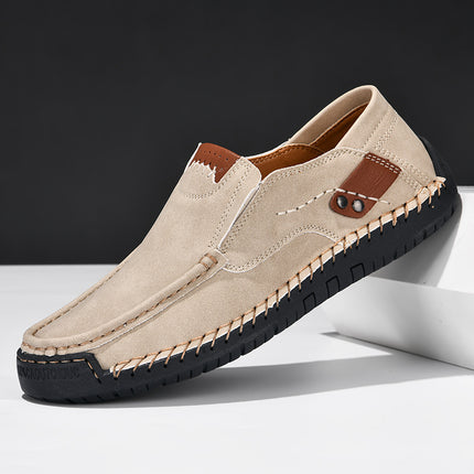 Spring and Autumn New Cross-Border Doudou Shoes Men's Oversized Loafers Foreign Trade Hand-Sewn Business Casual Shoes
