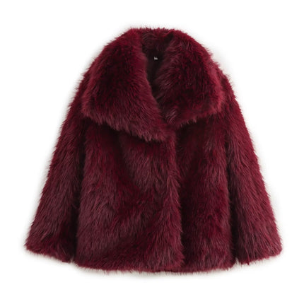 Foreign Trade 2026 Autumn and Winter European and American Fashion Versatile Casual Lapel Faux Fur Coat for Women X410970