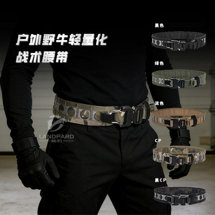 Cross-border Amazon Bison Lightweight Double-layer Belt Waist Seal Outdoor Cobra Metal Buckle Quick-release Tactical Belt