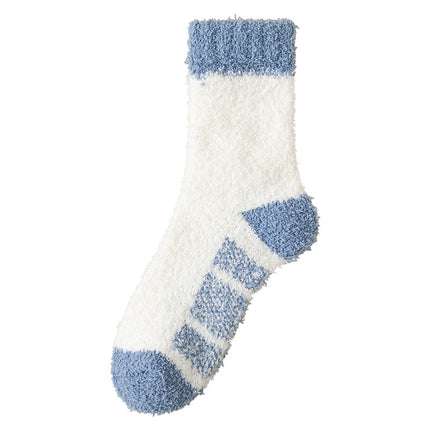 Coral velvet socks men's autumn and winter fleece-lined thick lint-free warm home floor socks foot-warming sleep socks
