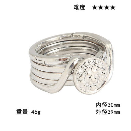 [Small size] zinc alloy unlock Kong Ming lock magic alloy educational toys nine-chain intelligence unlock ring buckle
