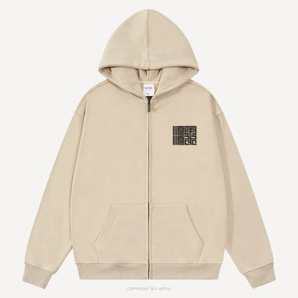 2024 New Hoodie Hong Kong-style Loose Simple Hooded Hoodie Cardigan Men's and Women's Fashionable Handsome All-match
