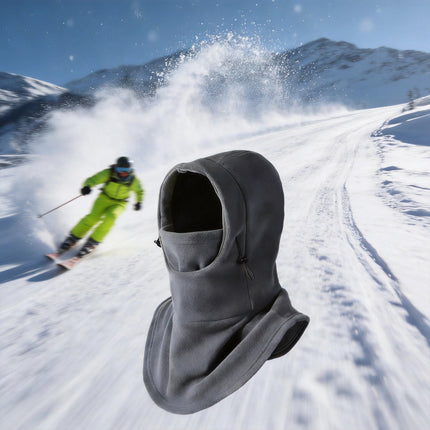 Double-Button Warm Windproof Face Mask Winter Cold-Proof and Frost-Proof Headgear Face Protection Skiing Cycling Neck Warmer Fleece-Lined Thickened for Warmth