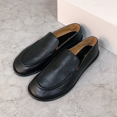 The*Row Loafers Soft Leather Soft Sole Slip-On Granny Shoes Genuine Leather Flat Casual Women's Shoes British Style Casual