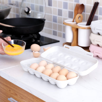 Anti-collision egg storage box refrigerator storage household pp with lid snap-on 12-compartment egg box independent egg holder