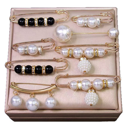 Imitation Pearl Pin suit Pants Waist Tight Artifact Pin Fixed Clothes Waist Change Small Artifact Anti-running Light Accessories