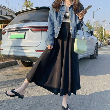 100.00kg Wool Pure Pleated Women's Skirt Elegant Mid-length Knitted High Waist Skirt Skirt Loose plus size Large Swing Skirt