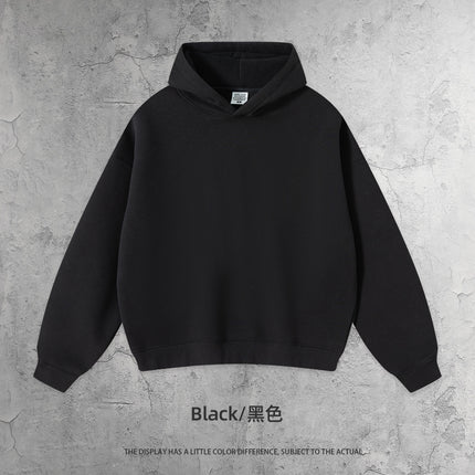 Cai Xiang Island Men's Clothing | New Autumn/Winter Boxy Short Wide Hooded Sweatshirt Set Cross-Border European and American Style Hoodie Two-Piece Set