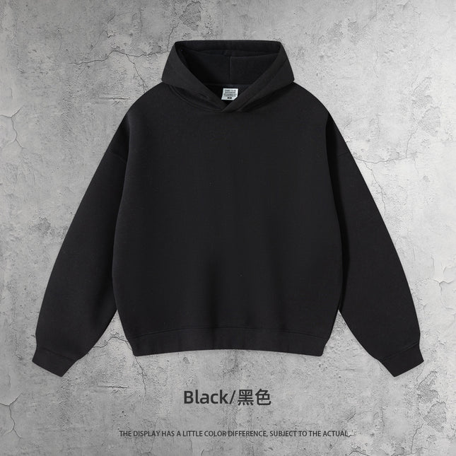 Cai Xiang Island Men's Clothing | New Autumn/Winter Boxy Short Wide Hooded Sweatshirt Set Cross-Border European and American Style Hoodie Two-Piece Set