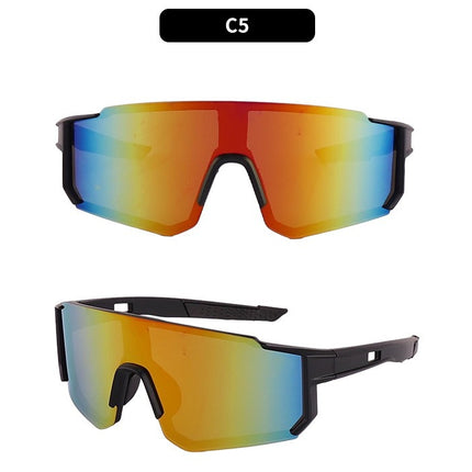 Korean Style Square Sunglasses for Men with Big Faces, Cycling Sunglasses for Women, Outdoor Sports Bicycles, Battery Car Windproof Glasses, Trendy