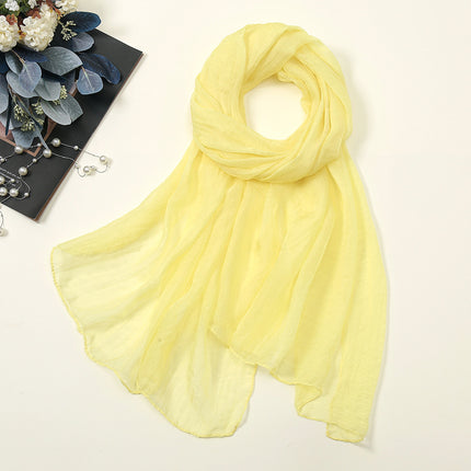 New Pure Color 30D Chiffon Silk Scarf, Fashionable Oversized Chiffon Beach Towel, Travel Sun Protection Gauze Scarf, Spot Wholesale