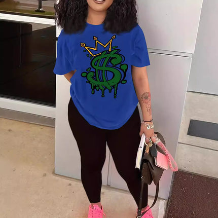 Fashion Joker Short Sleeve Leggings suit