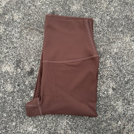 Cross-Border Hot Selling Solid Color Women's High-Waisted Tight Leggings Soft Stretch Peach Butt Yoga Pants with Back Waist Pockets
