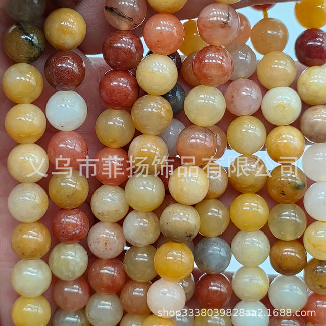 Factory direct Miscellaneous Stone round beads diy jewelry accessories string beads personality Miscellaneous Stone semi-finished products spot wholesale