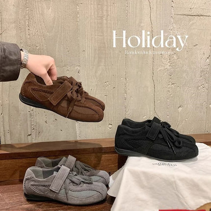 Unique Designer Retro-Style Women's Sneakers 2026 New Model with Velcro, Ballet-Style Trainers, Casual Sports Shoes