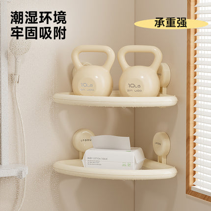 Suction Cup Triangular Storage Rack for Bathroom, Punch-Free Wall-Mounted Washbasin, Multi-Functional Large-Capacity Drainable Storage Rack