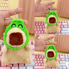 Bead chain style / Light brown frog hat capibala