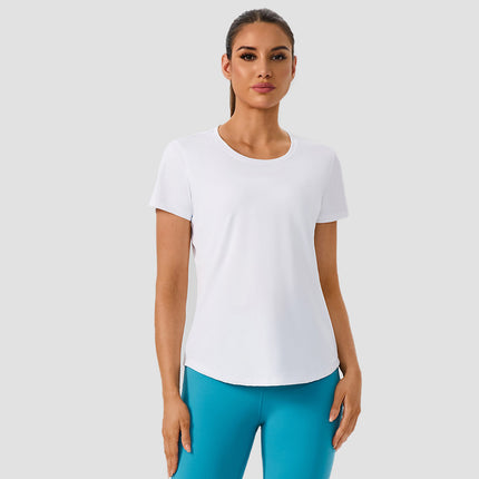 New Yoga Short-Sleeved Women's Lightweight, Breathable, Quick-Drying Sports Tops, Versatile Slim Training Fitness Short-Sleeved Yoga Clothes