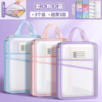 [extra thick 3-layer portable/free label] 3 pieces/purple+pink+blue