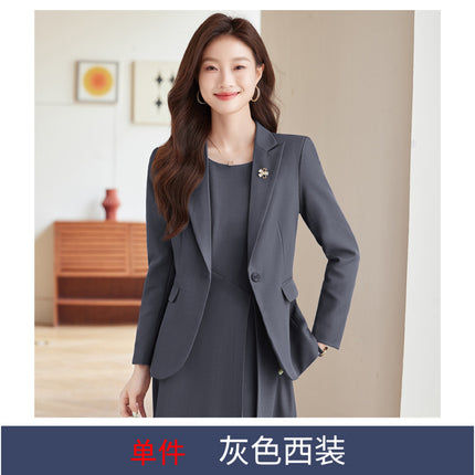 Fashionable and Simple Red Suit Dress Suit for Women 2024 Autumn New Commuter One-Button Slim Suit Trendy