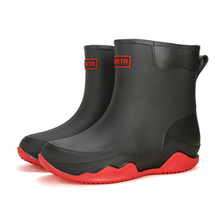Cross-border German sports rain shoes men's short tube waterproof shoes non-slip low-top rain boots kitchen rubber shoes fishing shoes fashion
