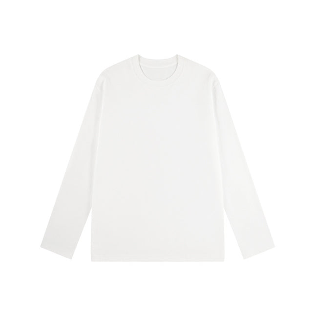 Men's Long-Sleeved Round-Neck T-Shirt for Spring and Autumn, White Base Layer Shirt, Skin-Friendly Men's T-Shirt, Premium Gray