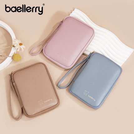 New Baellerry Women's Passport Bag Fashionable Simple Multi-Functional Zipper Coin Purse Storage Mobile Phone Bag for Women
