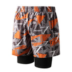 Orange gray 001-3 men's swimming trunks / 4XL160-230