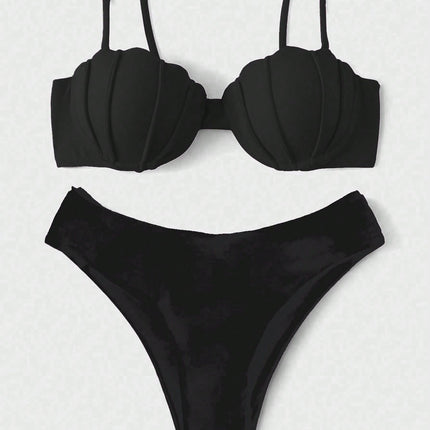 2024 new split strap swimsuit cross-border European and American Foreign trade printed bikini swimsuit sexy female bikini