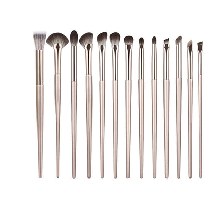 New Makeup Brush Set of 15 Gold-Plated Brushes, Complete Set of Soft-Bristled Eye Shadow Brushes, Ready for Makeup Application