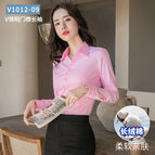 Pink long sleeves-v collar (xinjiang cotton) / 40/3xl (recommended 67.5-72.5kg )