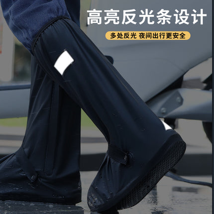 Rain Shoe Covers Waterproof Thickeneded Wear-Resistant Anti-Slip Men's Rain-Proof High-Top Shoe Covers Long-Tube Water Shoes Women's Rain Foot Covers Rain Boots