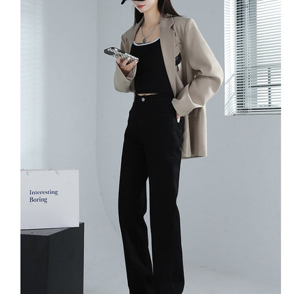 fleece-lined Narrow Straight Jeans Women's 2024 Spring, Autumn and Winter New plus size High Waist Slimming Pants Pear Shape Figure