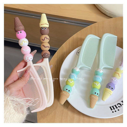 Cute Ice Cream Comb Home Student Children's Hair Comb Hair Comb Gift Portable Safe Straight Hair Comb