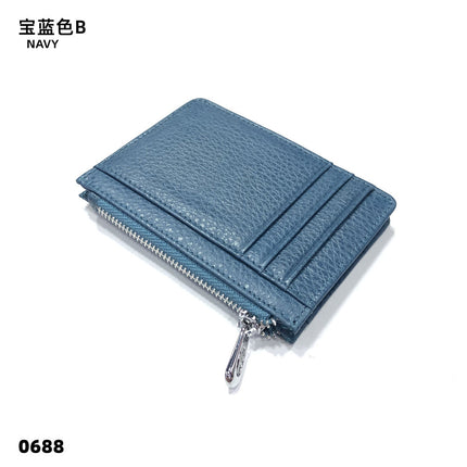 Double-sided Driver's License Multi-card Slot Genuine Leather Zipper Card Bag Top Layer Cowhide Men's Thickened Light Luxury Women's Small Coin Purse Case
