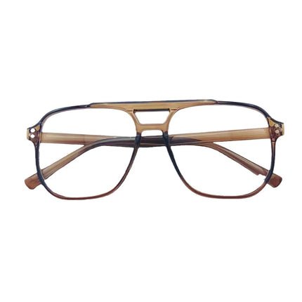 Fashion large frame double beam anti-blue light glasses frame 2024 new plain plain plain mirror women's college retro fashion glasses frame