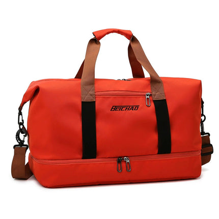 New Style Travel Bag for Women, Waterproof, Large Capacity, Dry and Wet Separation, Gym Bag, Can Be Attached to Trolley, Portable Storage Bag