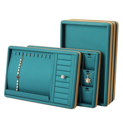 Counter Leather Jewelry Tray High-End Jade Pendant Tray Ring Storage Tray Jewelry Display Stand Live Broadcast Props