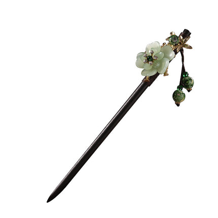 Antique Hairpin Tassel Step Wooden Hairpin Imitation Ebony Headwear Disc Hair Han Clothes Accessories Hair-pulled Ancient Clothes Hair Women