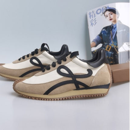 Non-standard retro German training shoes thick-soled sports casual shoes new color matching lace-up argan shoes all-match leather white shoes
