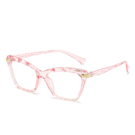 Anti-blue light cat's eye crystal multi-cut glasses frame European and American 2025 new glasses frame fashion flat mirror