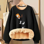 Round neck lambswool sweater-Y190 Black / M