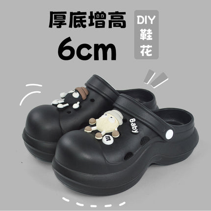 Qida Shun Outdoor Clogs for Women, High-Heeled Sandals for Girls, Beach Shoes, Summer DIY Garden Shoes