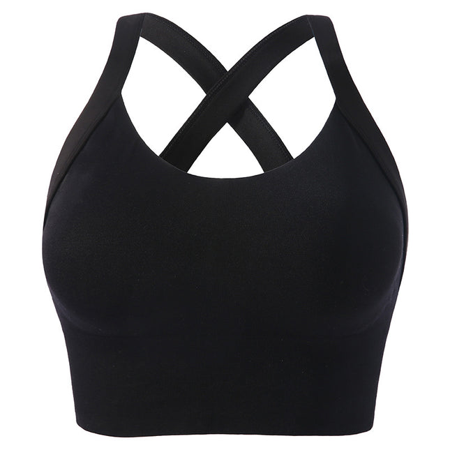 European and American Foreign Trade Sports Bra for Women, Color-Blocking Running Shockproof Yoga Vest, Wireless Push-Up Anti-Sagging Bra